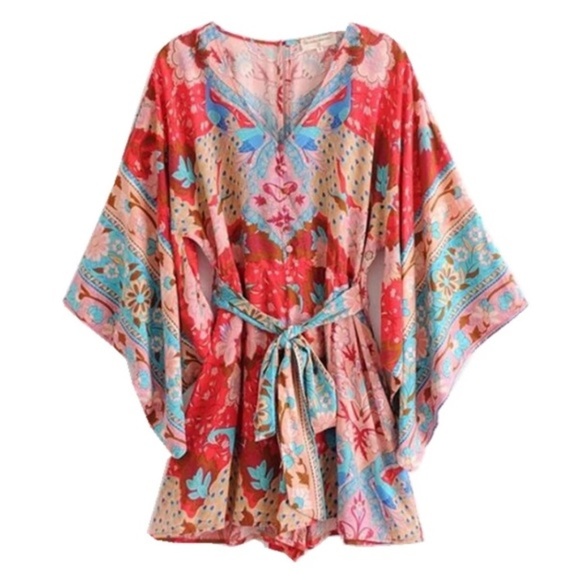 5⭐️ FAV BESTSELLER BOHO GYPSY Lotus Kimono Romper - Picture 3 of 7
